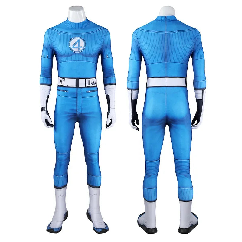 Fantastic Four Thing & Reed Richards Cosplay Costume – Blue Invisible Man Jumpsuit for Halloween & Superhero Events