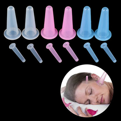4pcs Silicone Vacuum Cupping Set – Face & Neck Massage Suction Cups for Anti-Cellulite Therapy
