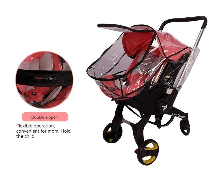 4-in-1 Baby Stroller Safety Seat — Multifunctional Children’s Stroller with Rain & Windproof Cover