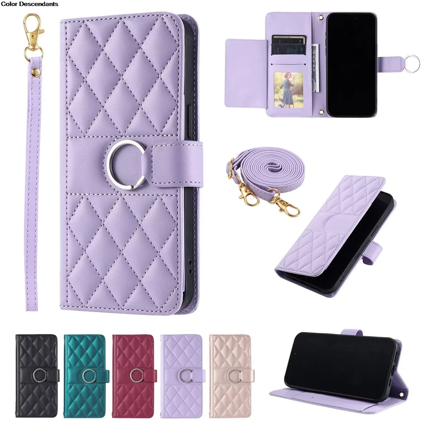 Lanyard Flip Leather Case for Xiaomi – Zipper Wallet & Card Cover for Redmi Note 13/12/12S/11/11S/10/10S/9S/9 Pro/13C/12 Poco X5/M6 Pro