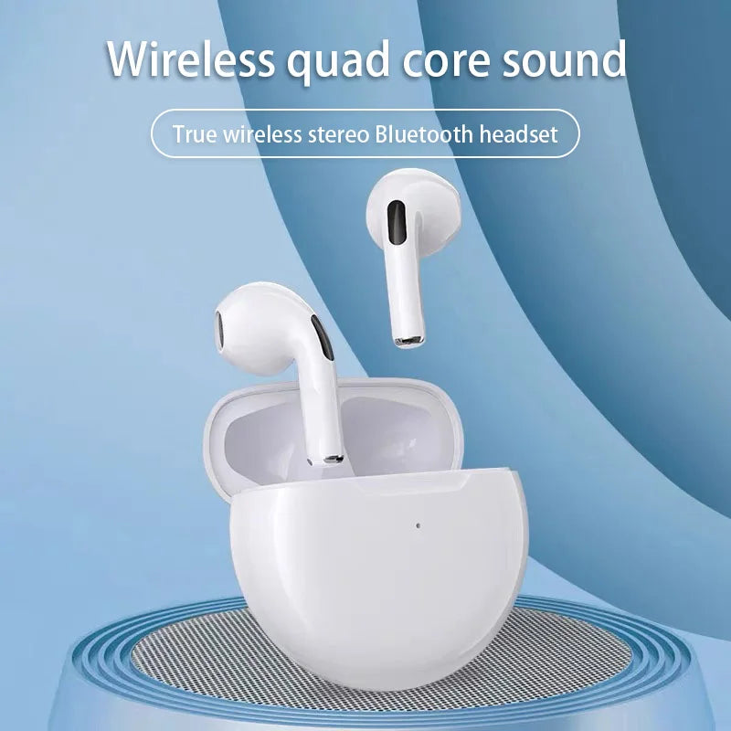 Original Air Pro 6 TWS Wireless Bluetooth Headset 5.3 - Mini Earphones with Mic and Charging Box for Xiaomi, iPhone, and More