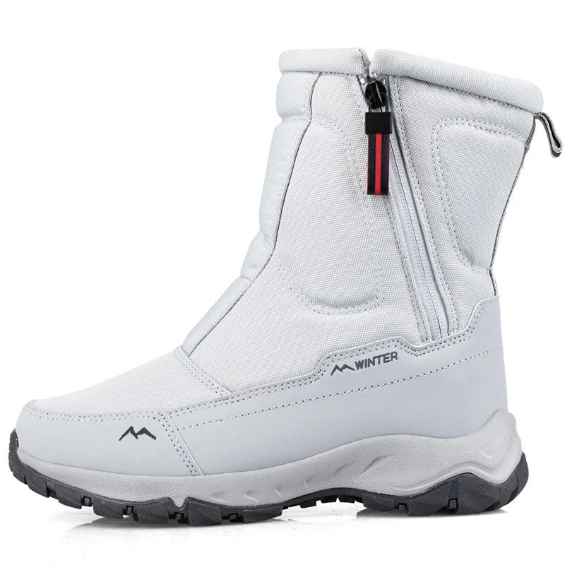 Large Winter Men’s Boots – Warm Plush Ankle High-Top Snow Boots, Sweat-Wicking Outdoor Sneakers