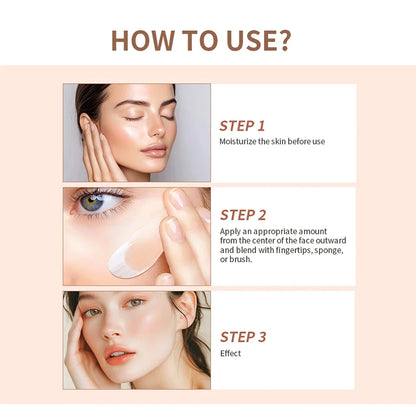 Color-Changing 4-in-1 Foundation – Moisturizing SPF 30+ Longwear Waterproof Makeup Base for Hydrating Travel Coverage