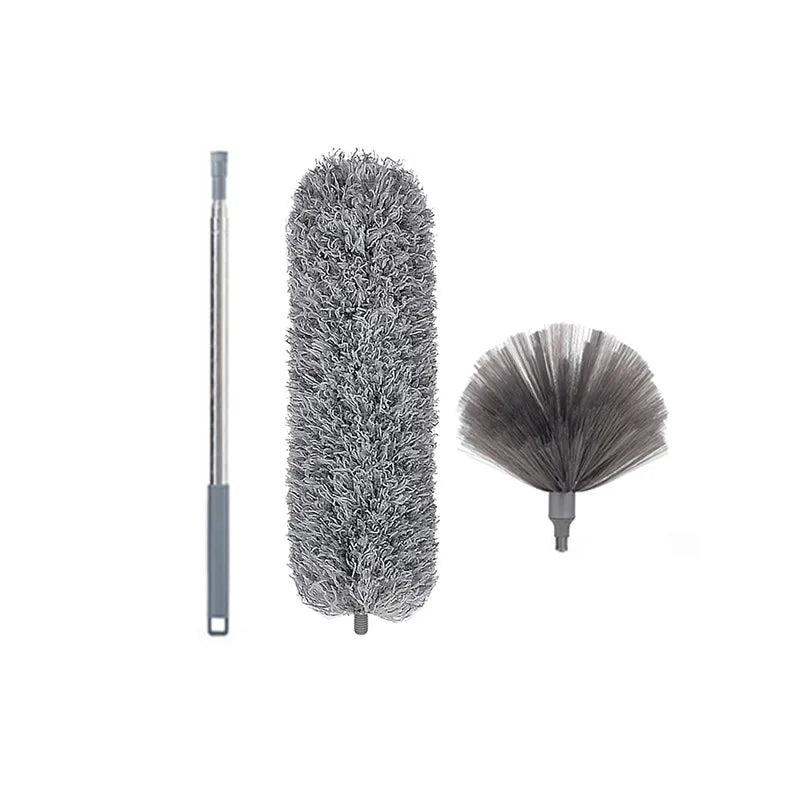 2.5m Spider Web Broom Set — 3-Pack Retractable Ceiling & Roof Dust Sweeper, Extended Dust Duster