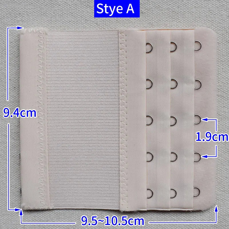 2PCS Women’s Bra Extension Strap – 3 Rows, 5 Buckles, Elastic Adjustable Hook Clip for Bra Accessories
