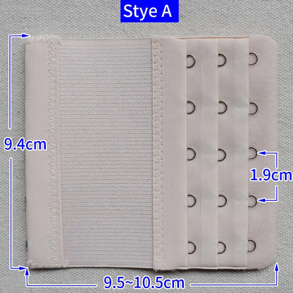 2PCS Women’s Bra Extension Strap – 3 Rows, 5 Buckles, Elastic Adjustable Hook Clip for Bra Accessories