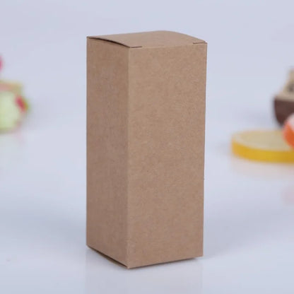50pcs White & Black Kraft Paper Tube Boxes – Blank Cardboard Packaging for Essential Oils & Cosmetics
