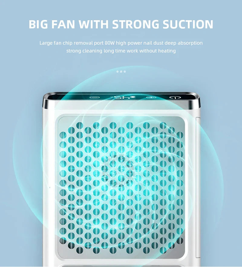 Powerful Nail Dust Vacuum Collector – Professional Nail Dust Extractor with Reusable Filter, Adjustable Speed Manicure Equipment