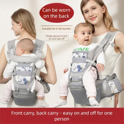 2026 Ergonomic Newborn Baby Carrier Backpack – Infant Hip Seat Front-Facing Kangaroo Wrap Sling for Travel & Hands-Free Comfort