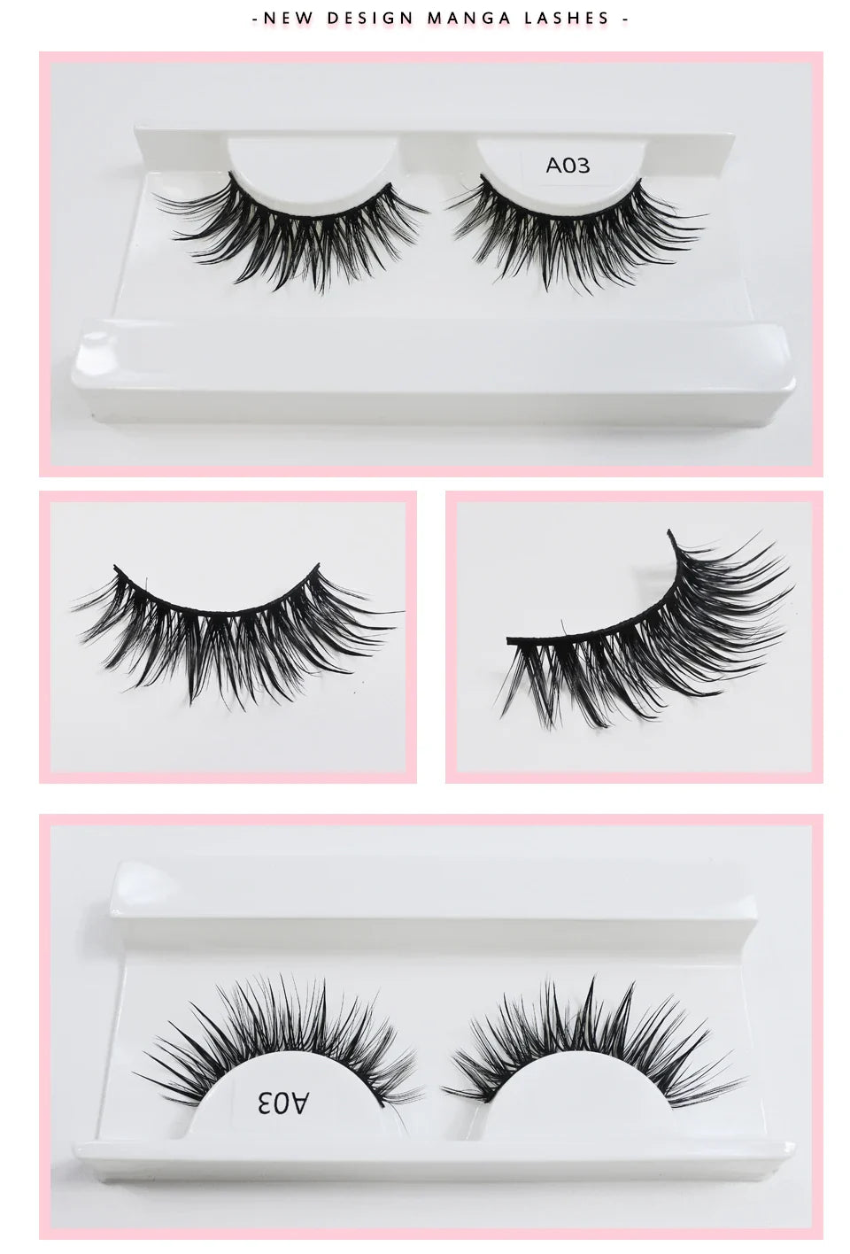 RED SIREN Wet Manga Lashes – Long, Thick Natural Fake Eyelashes for Korean Makeup Fashion