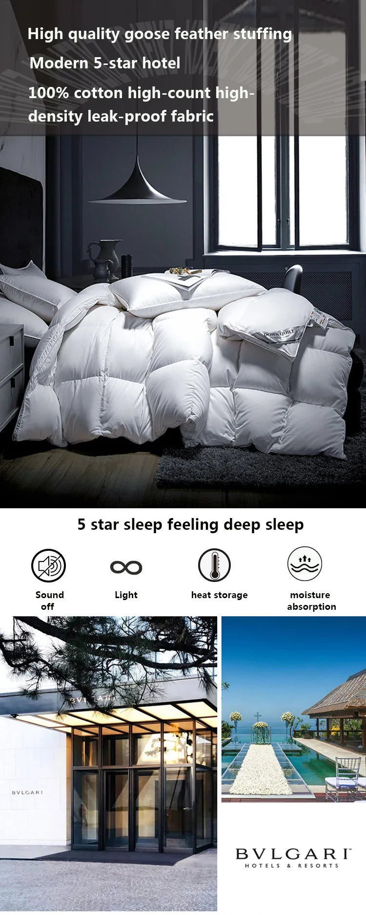 Winter Cotton Goose Down Quilt – Super Soft Fluffy Duvet for Queen & King Size, Four Seasons Blanket 220x240