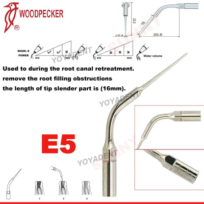Woodpecker Dental Scaler Tips – Ultrasonic Tooth Cleaning, Endo & Perio Scaling Tips, Fit EMS UDS Scaler Handpiece