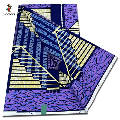 African Real Wax Print Fabric - 100% Cotton Soft Ankara Pagne Material for Dresses