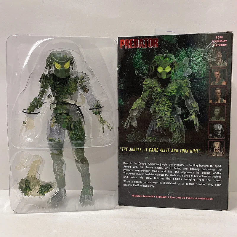 Aliens vs Predator Jungle Demon Action Figure – 30th Anniversary Masked & Unmasked Predator Collectible Desktop Toy