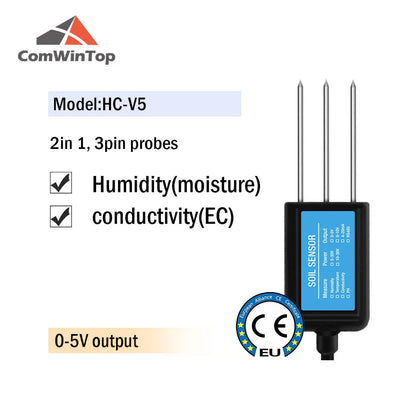 7-in-1 Soil Moisture, Temperature, Humidity, EC, pH & NPK Sensor with RS485, 4-20mA or 0-5V Output