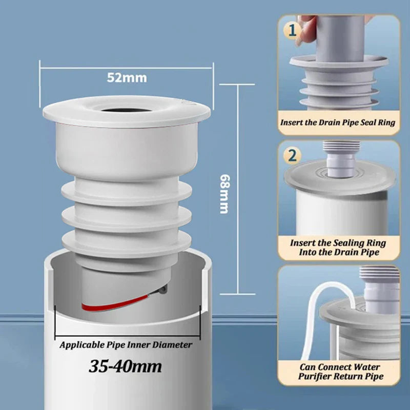 Silicone Bathroom & Kitchen Sink Seal Ring – Anti-Odor, Leak-Proof Floor Drain & Washing Machine Pipe Connector