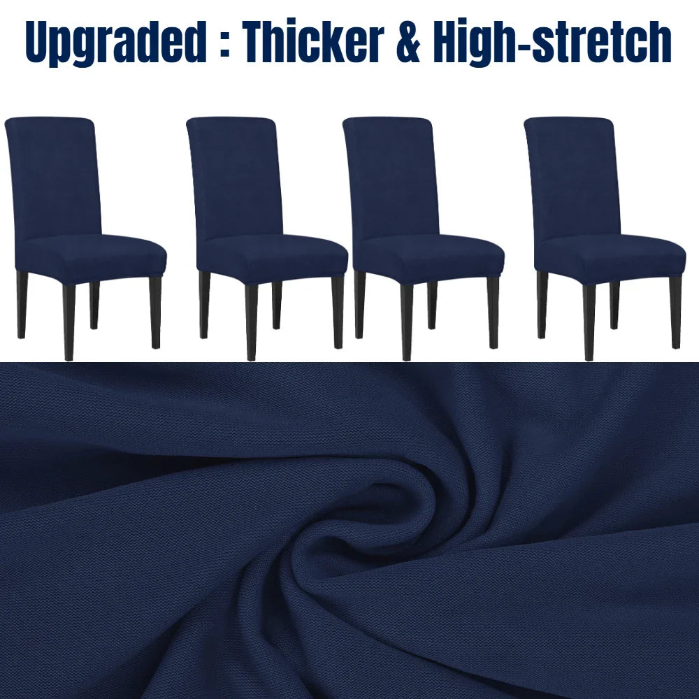 4Pc High Stretch Dining Chair Covers – Elastic Non-Slip Slipcovers, Removable Seat Protectors for Living Room, Kitchen & Wedding