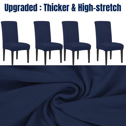 4Pc High Stretch Dining Chair Covers – Elastic Non-Slip Slipcovers, Removable Seat Protectors for Living Room, Kitchen & Wedding
