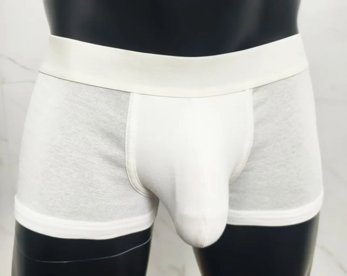 Men's Cotton Boxer Briefs - Breathable Soft Underwear with Extra-Large Pouch, Comfortable Stretch Fit