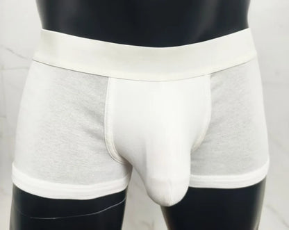 Men's Cotton Boxer Briefs - Breathable Soft Underwear with Extra-Large Pouch, Comfortable Stretch Fit