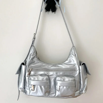 Large Capacity Women’s Sling Bag – Multi-Pocket Retro Leather Shoulder & Crossbody Satchel for Commuting