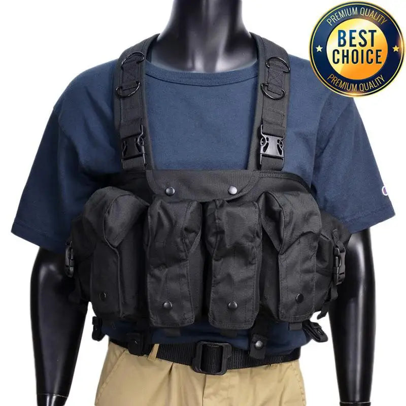Tactical MOLLE Vest | Quick Release Hunting & CS Training Chest Vest with AK Belly Pockets