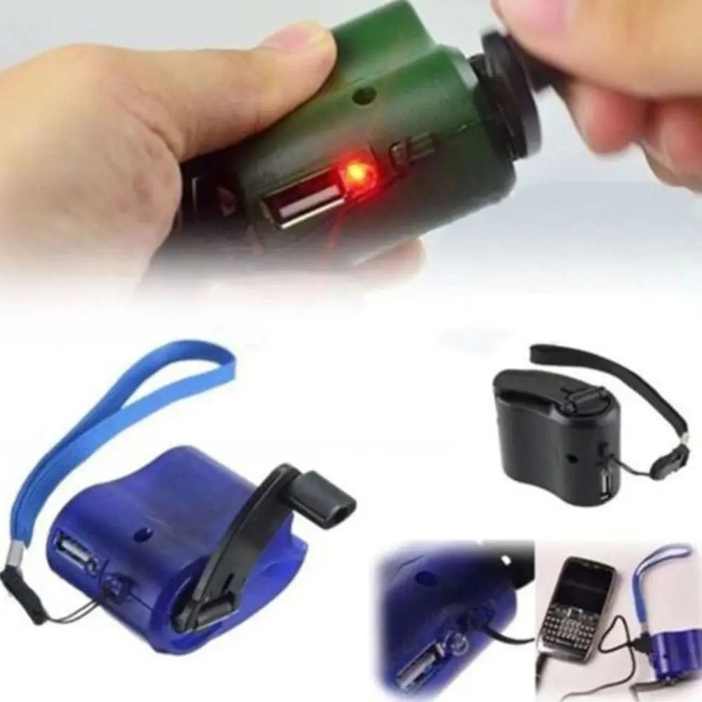 Portable Hand Crank Power Bank - Dynamo Emergency Charger for Phones and Outdoor Use