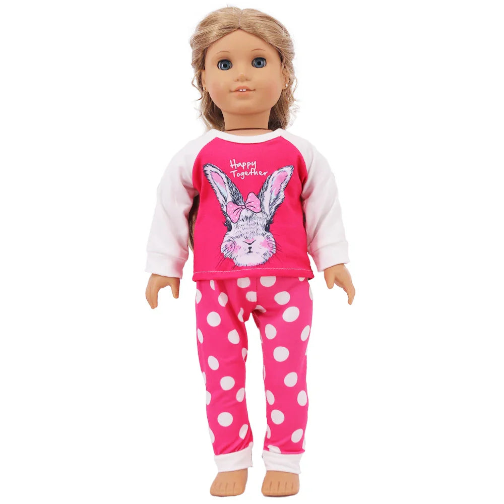 Doll Clothes Multi-Style Daily Set – Pajamas & Home Wear for 43cm Born Baby Dolls & 18-Inch American Dolls, Our Generation Toy Gift