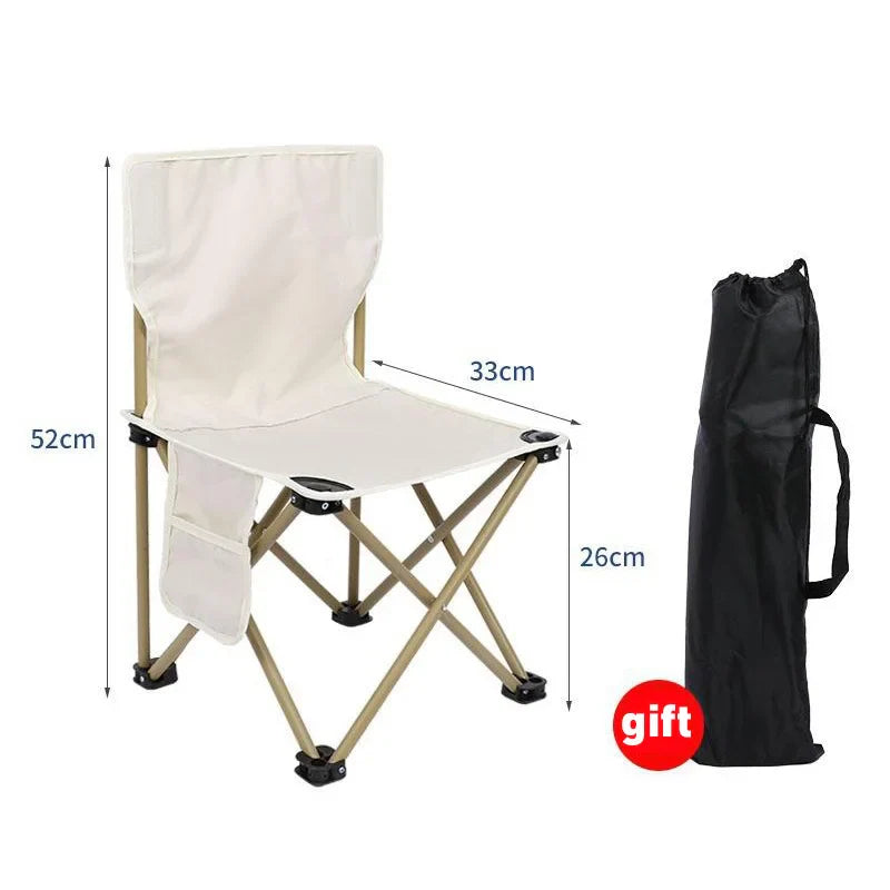 Outdoor Folding Chairs – Metal Camping & Fishing Chairs, Portable Hiking, Picnic, Beach, and Moon Sketching Stools for Tourists