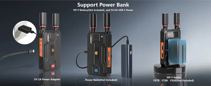 400m 5G 4K Wireless Video Transmitter & Receiver – HDMI Extender, Dual Display Adapter, Battery Support for Wedding Camera & Live Streaming