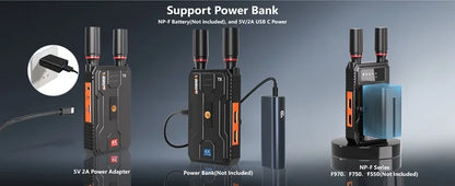 400m 5G 4K Wireless Video Transmitter & Receiver – HDMI Extender, Dual Display Adapter, Battery Support for Wedding Camera & Live Streaming