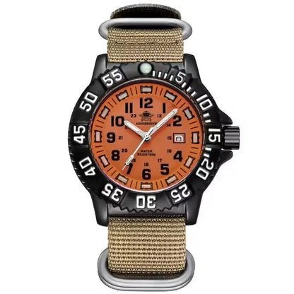 Addies Men's Military Watch - Luminous, Multi-Functional Quartz with Nylon & Steel Strap, Waterproof Outdoor Sports Watch