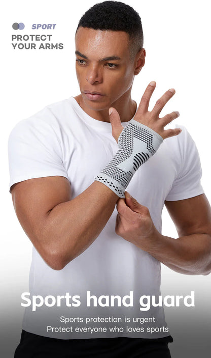 Adjustable Gym Wristband & Palm Guard — Sports Wrist Support Brace with Compression Gloves for Carpal Tunnel