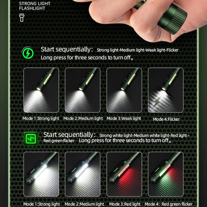 2-in-1 High Bright COB LED Pen Flashlight – USB Rechargeable Mini Torch for Camping, Hiking, Emergency & Outdoor Work Light