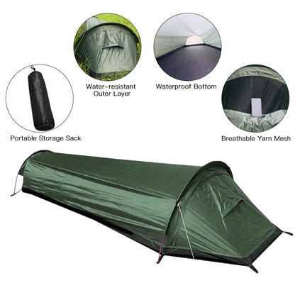 Lightweight Backpacking Tent – Outdoor Camping Sleeping Bag Tent for Single Person Use