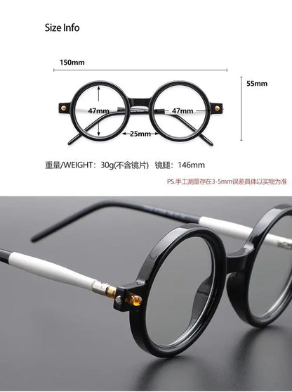 Shatar Retro Large Round Reading Glasses – Coarse Frame Unisex Anti Blue Light Eyewear for Men & Women
