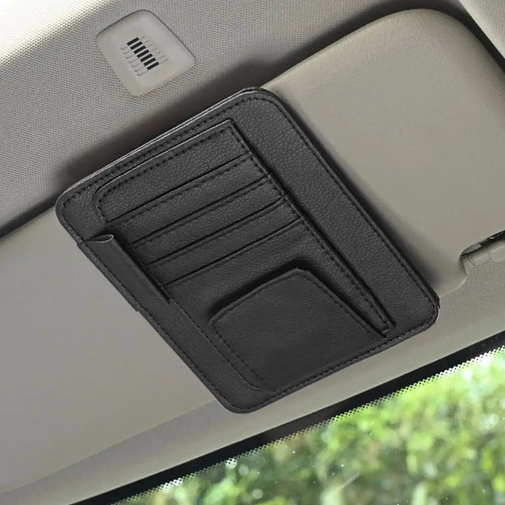 Car Sun Visor Organizer – Multi-Pocket Sunglasses & Business Card Holder, Auto Interior Accessory