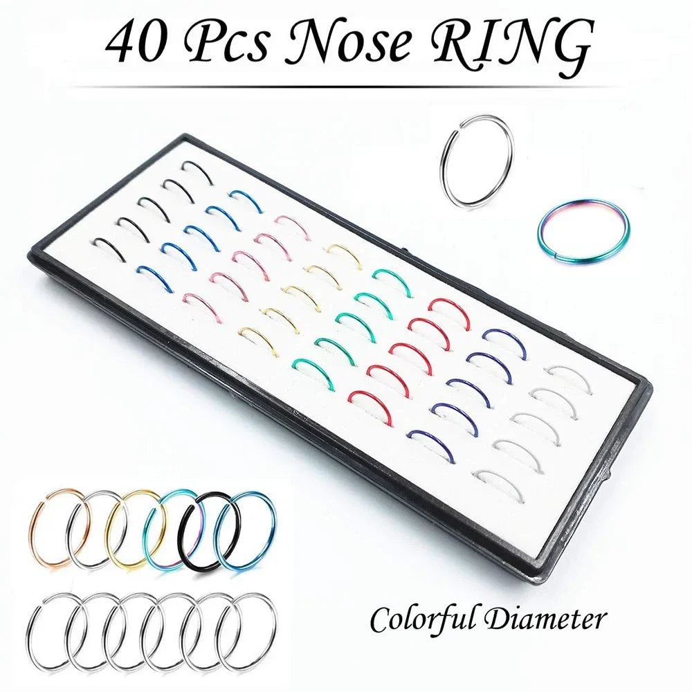 Women’s Crystal Stainless Steel Nose Stud – Hypoallergenic 1.8mm Straight, L, or Screw Nose Ring Jewelry