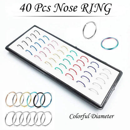 Women’s Crystal Stainless Steel Nose Stud – Hypoallergenic 1.8mm Straight, L, or Screw Nose Ring Jewelry