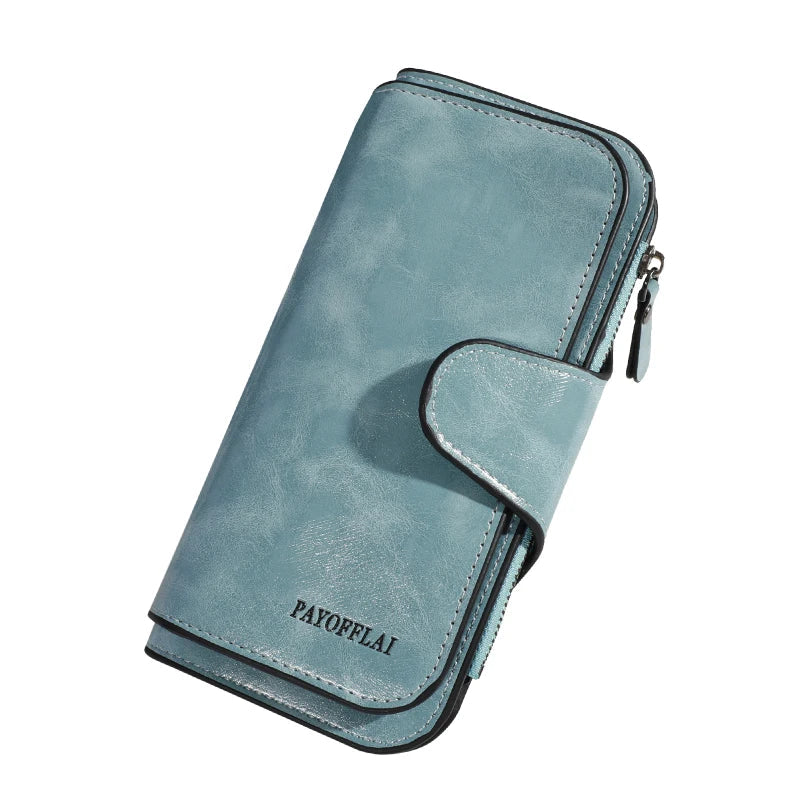 Men’s PU Leather Long Zipper Wallet – Business Card Holder & High-Quality Men’s Handbag Wallet