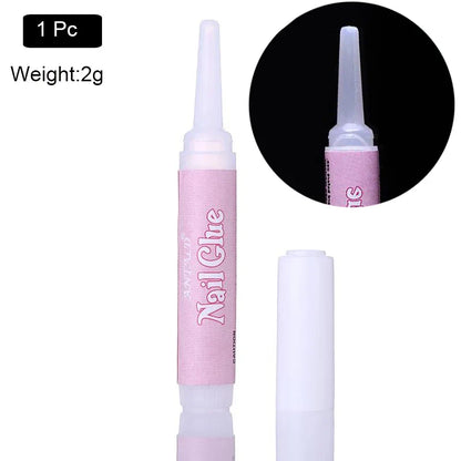 10g Fast Drying Nail Glue - Adhesive for False Nails, Glitter, Acrylic, Rhinestone Decoration, and Nail Extensions