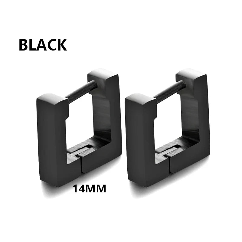 Stainless Steel Triangle Earrings - Unisex Punk Rock Geometric Push-Back Jewelry for Men & Women