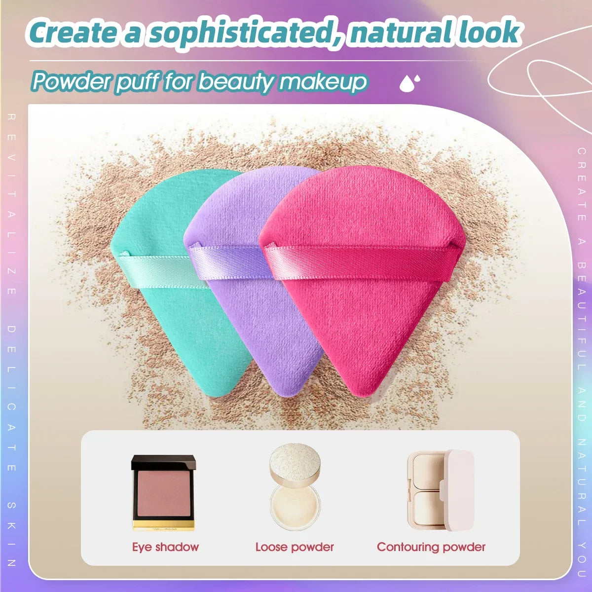 10/20PCS Triangle Velvet Powder Puffs – Mini Face Makeup Sponges, Washable & Lightweight Cosmetic Tools