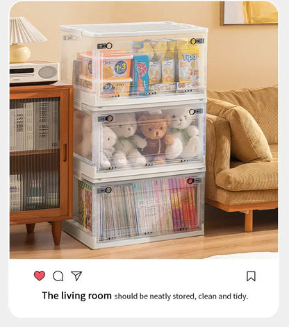 Foldable Transparent Storage Trunk — Large Capacity Plastic Organizer Box for Home, Wardrobe, and Clothes Storage