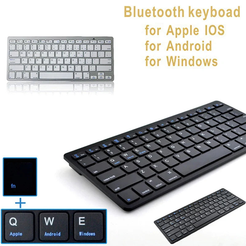Mini Portable 78-Key Wireless Bluetooth Keyboard for PC, Tablet, iPad & Mobile Phones