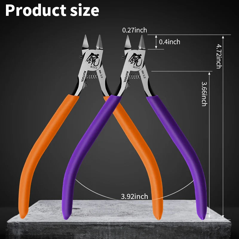 Model Pliers CR-V Ultra-Thin Single Blade Gundam Nipper – Non Slip Grip Sprue Cutter for Plastic Model Cutting & Building