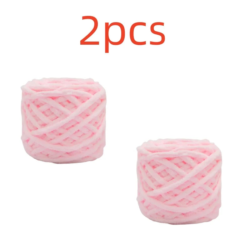 100g Chenille Knitting Yarn – Soft Thick Cotton Ice Strip Wool for DIY Hand Knitting Scarves & Crafts