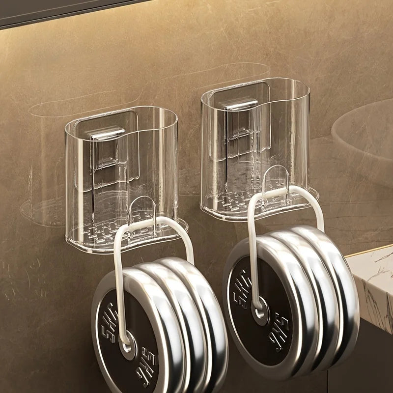 2PCS Wall-Mounted Toothbrush Holder Set – Includes Mouthwash Cup & Bathroom Storage Rack, Bathroom Accessories Organizer
