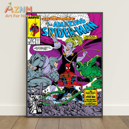 Spider-Man Comic Book Poster - Peter Parker Movie-Inspired Canvas Wall Art