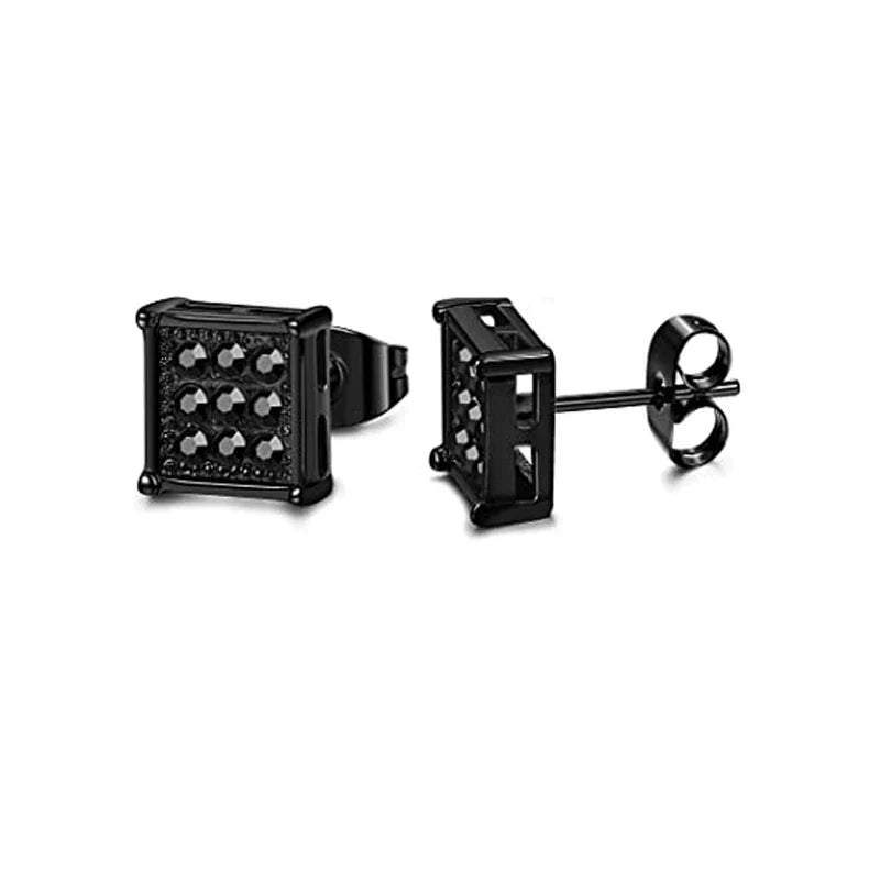 1–8 Pairs Stainless Steel Cubic Zirconia Stud Earrings Set – 6MM Unisex Minimalist Ear Piercing Jewelry for Men & Women